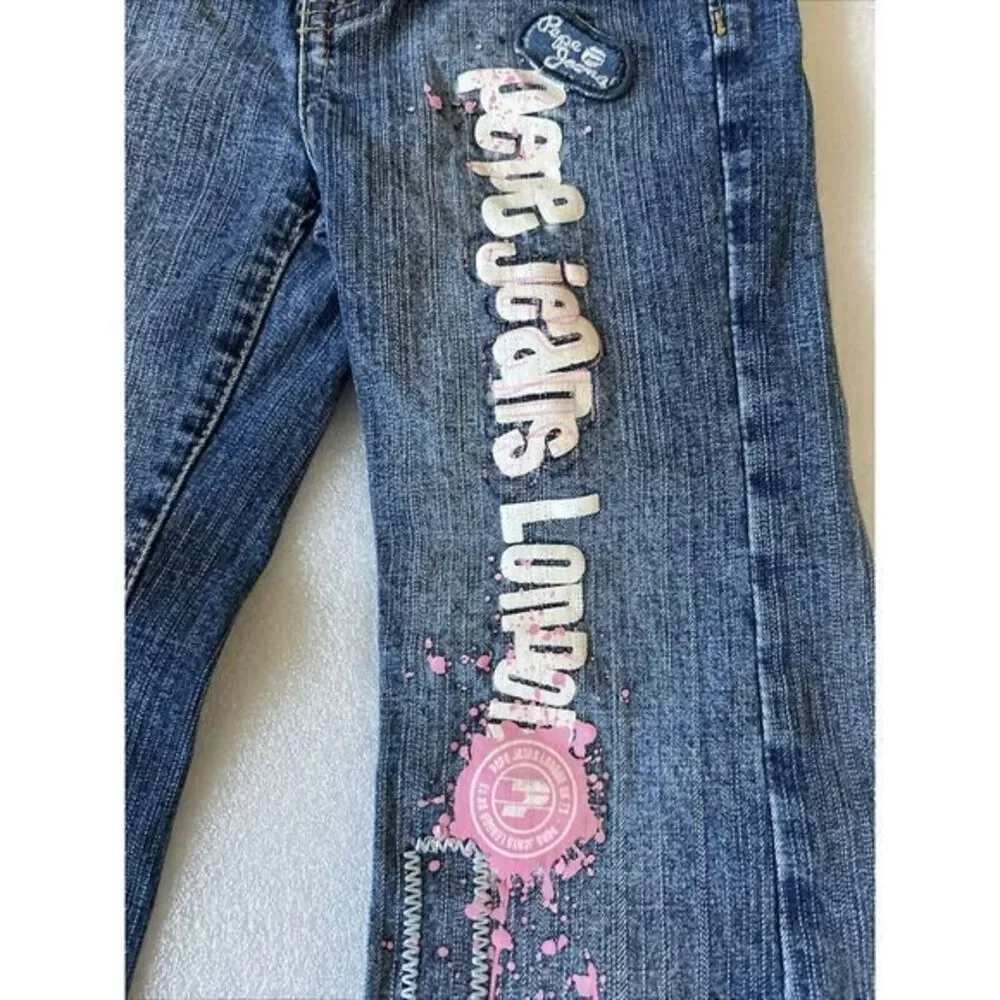 Pepe Jeans London Girls Jeans‎ Size 2T Y2K Vintage Punk Old School